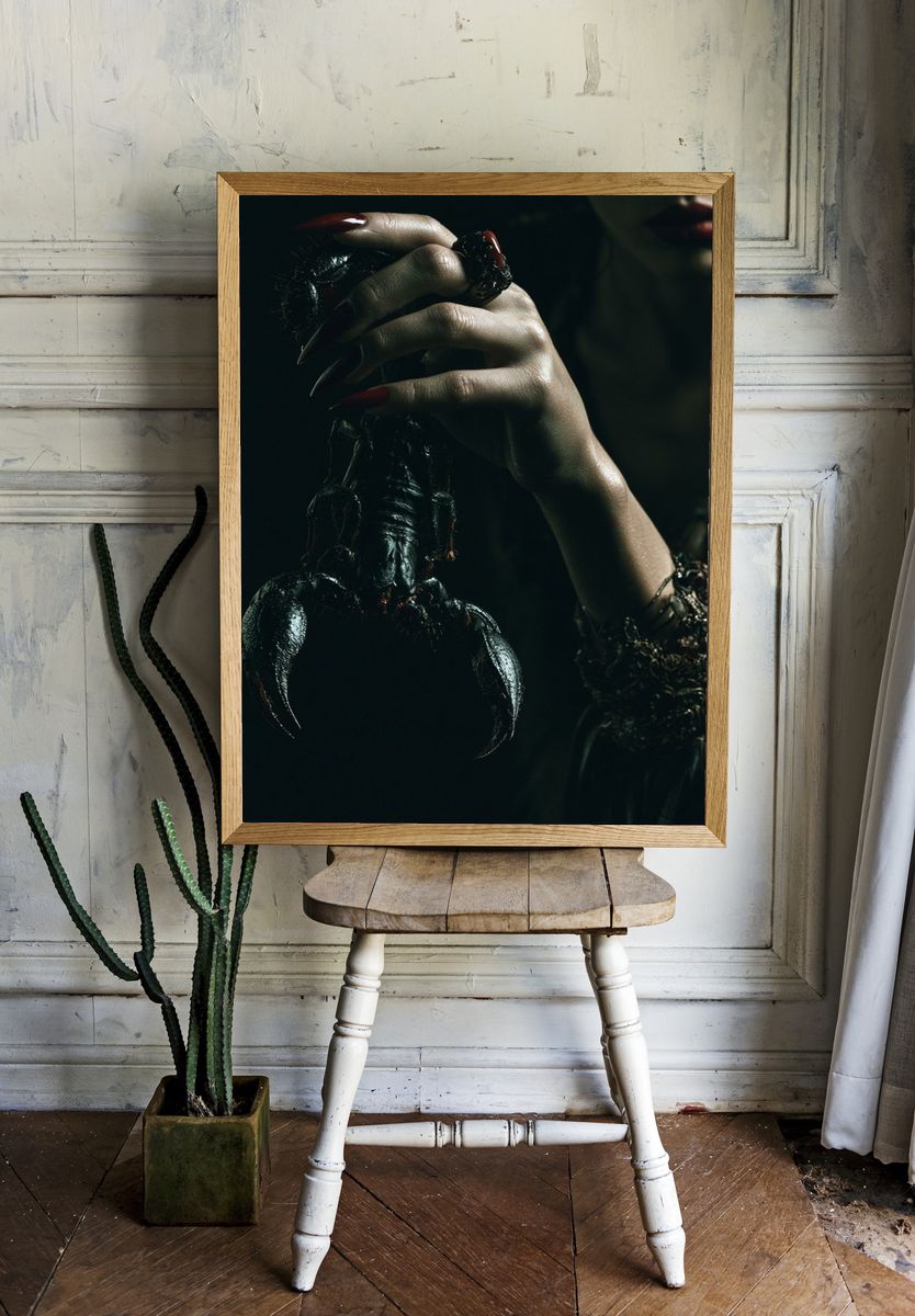 Dark Gothic Claw Portrait Poster. — room view 1