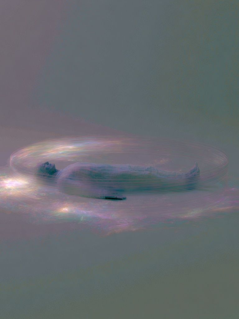 Dreamlike Floating Figure Print. poster detail