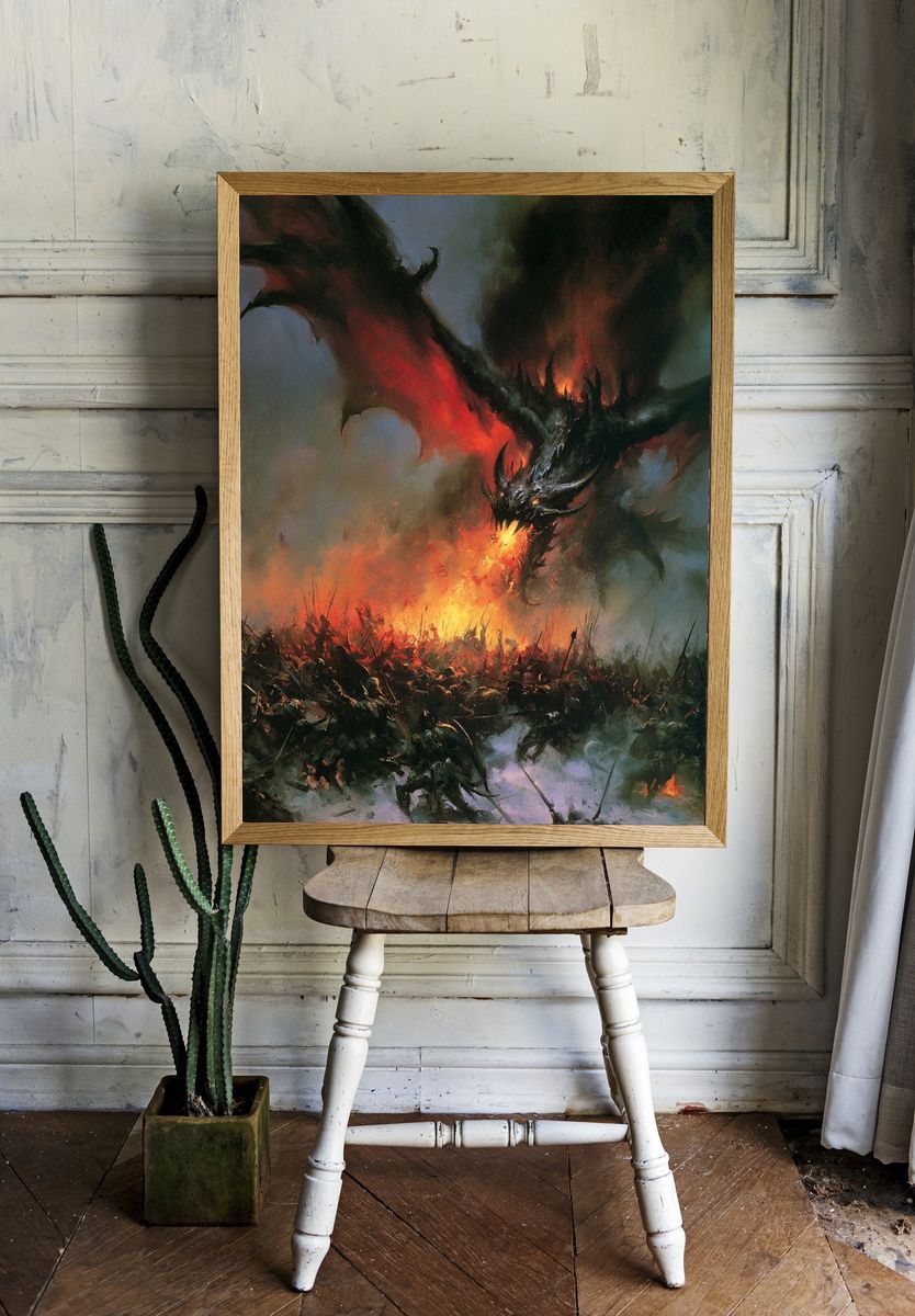 Dragon Firestorm — Fantasy Print. — room view 1