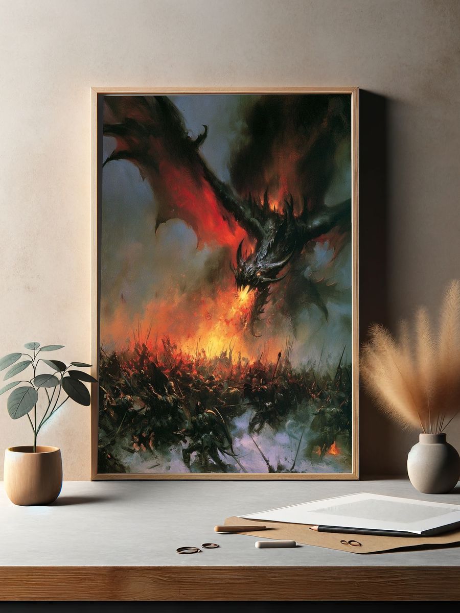 Dragon Firestorm — Fantasy Print. — room view 2