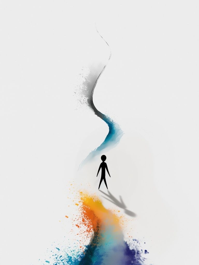 Abstract Figure in Color Flow Poster. poster detail