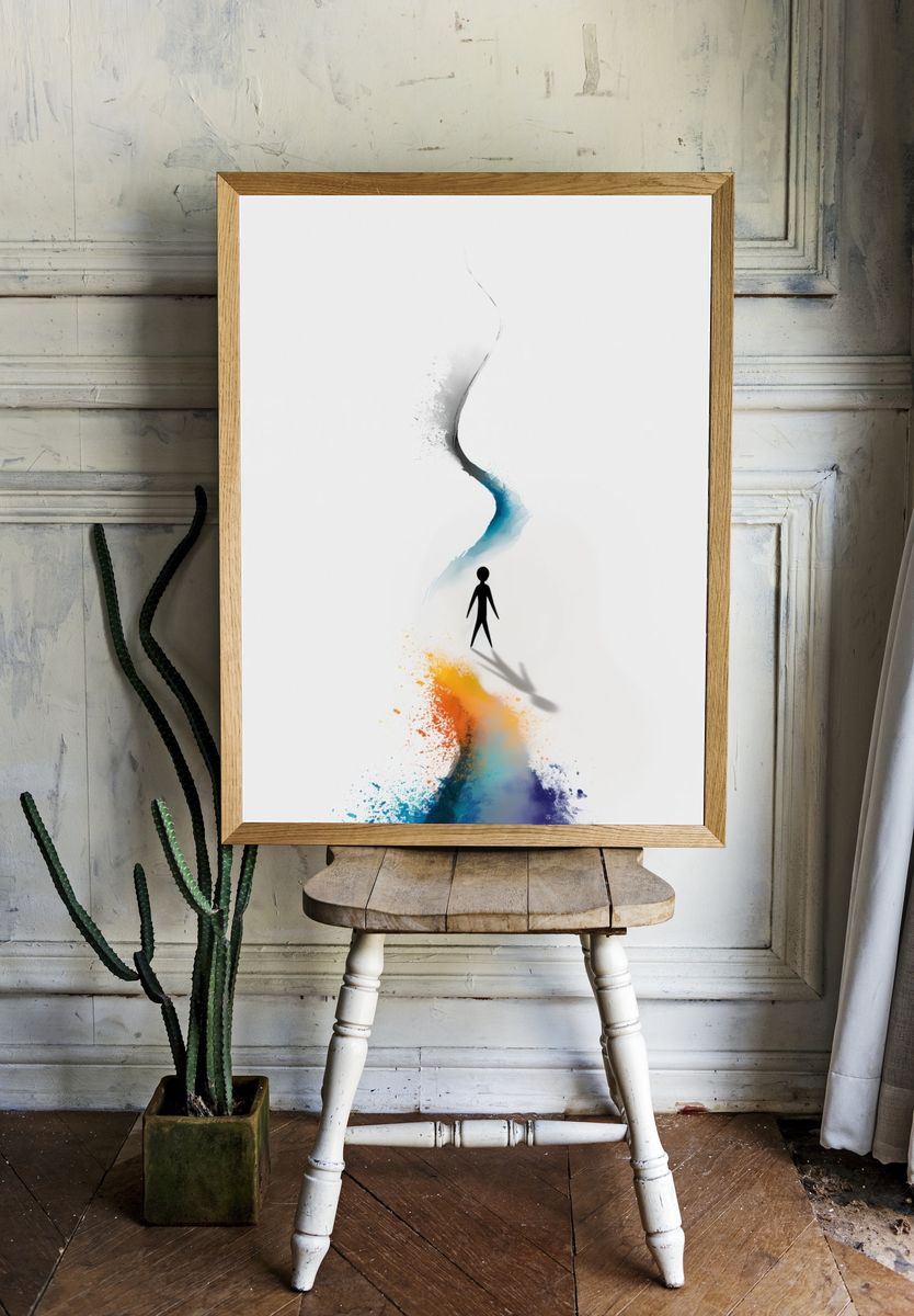 Abstract Figure in Color Flow Poster. — room view 1