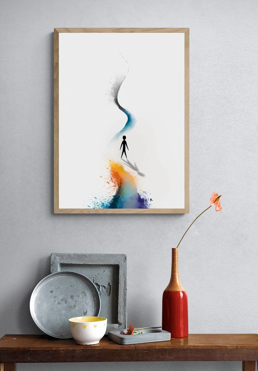 Abstract Figure in Color Flow Poster. — room view 3