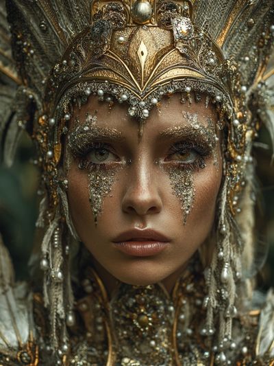 Gilded Feather Portrait Print. poster print