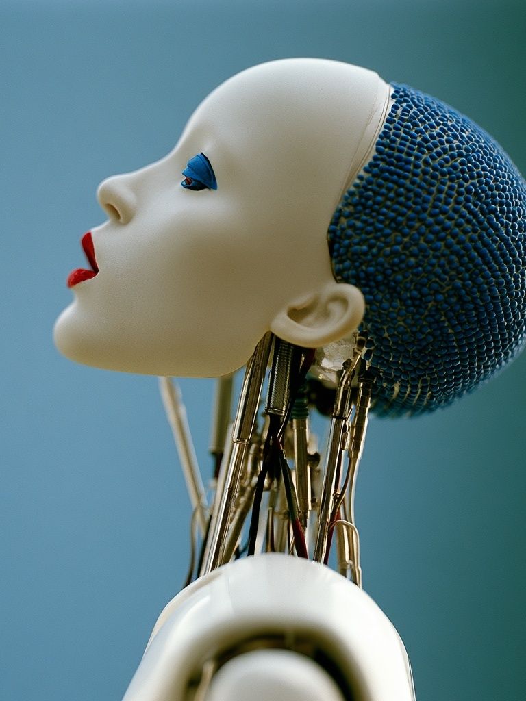 Cybernetic Doll Portrait Print. poster — fine-art art