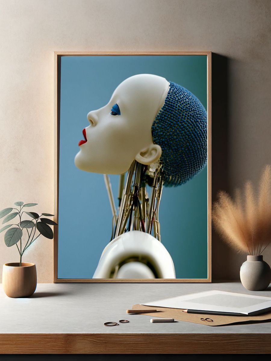 Cybernetic Doll Portrait Print. — room view 2