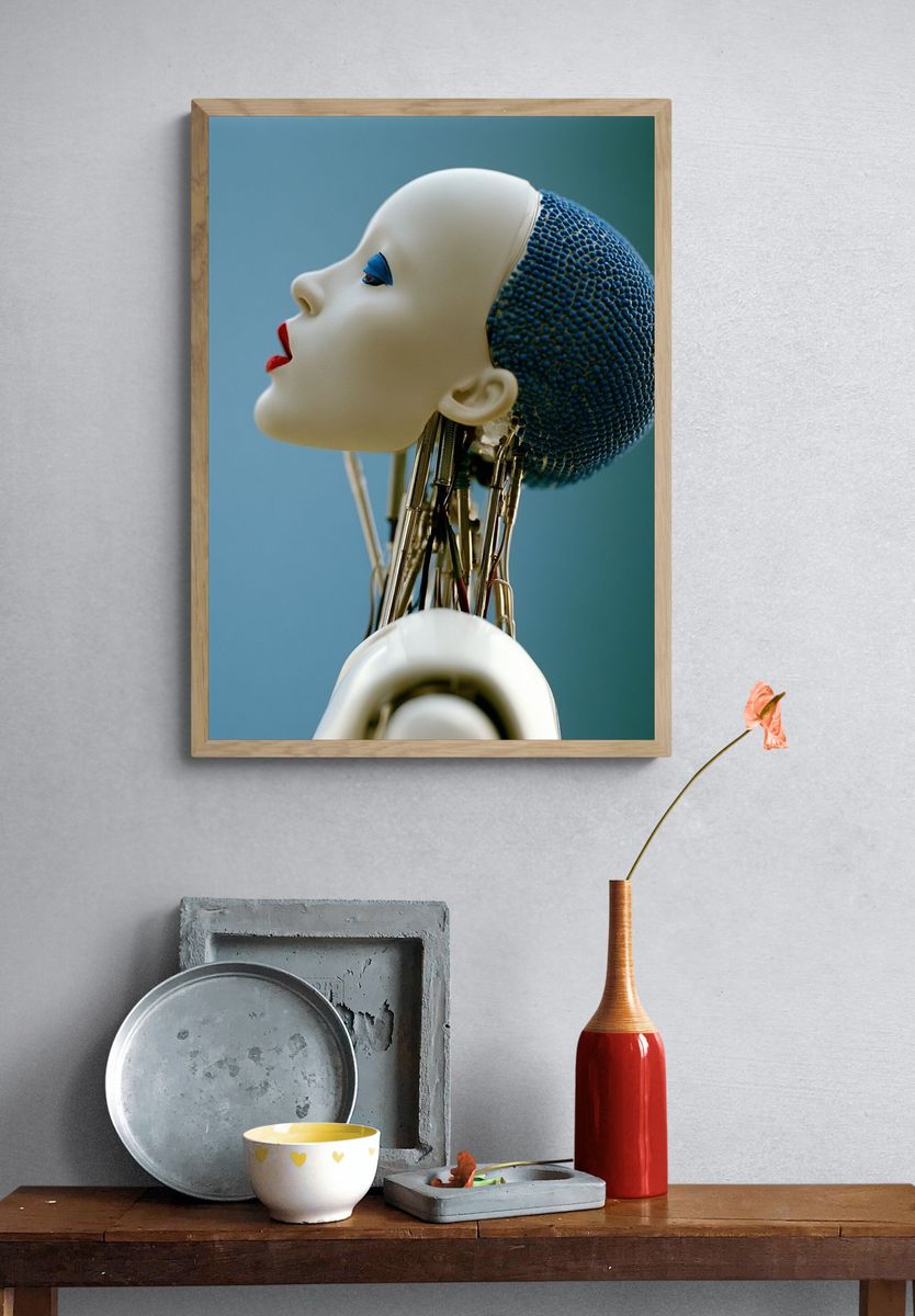 Cybernetic Doll Portrait Print. — room view 3