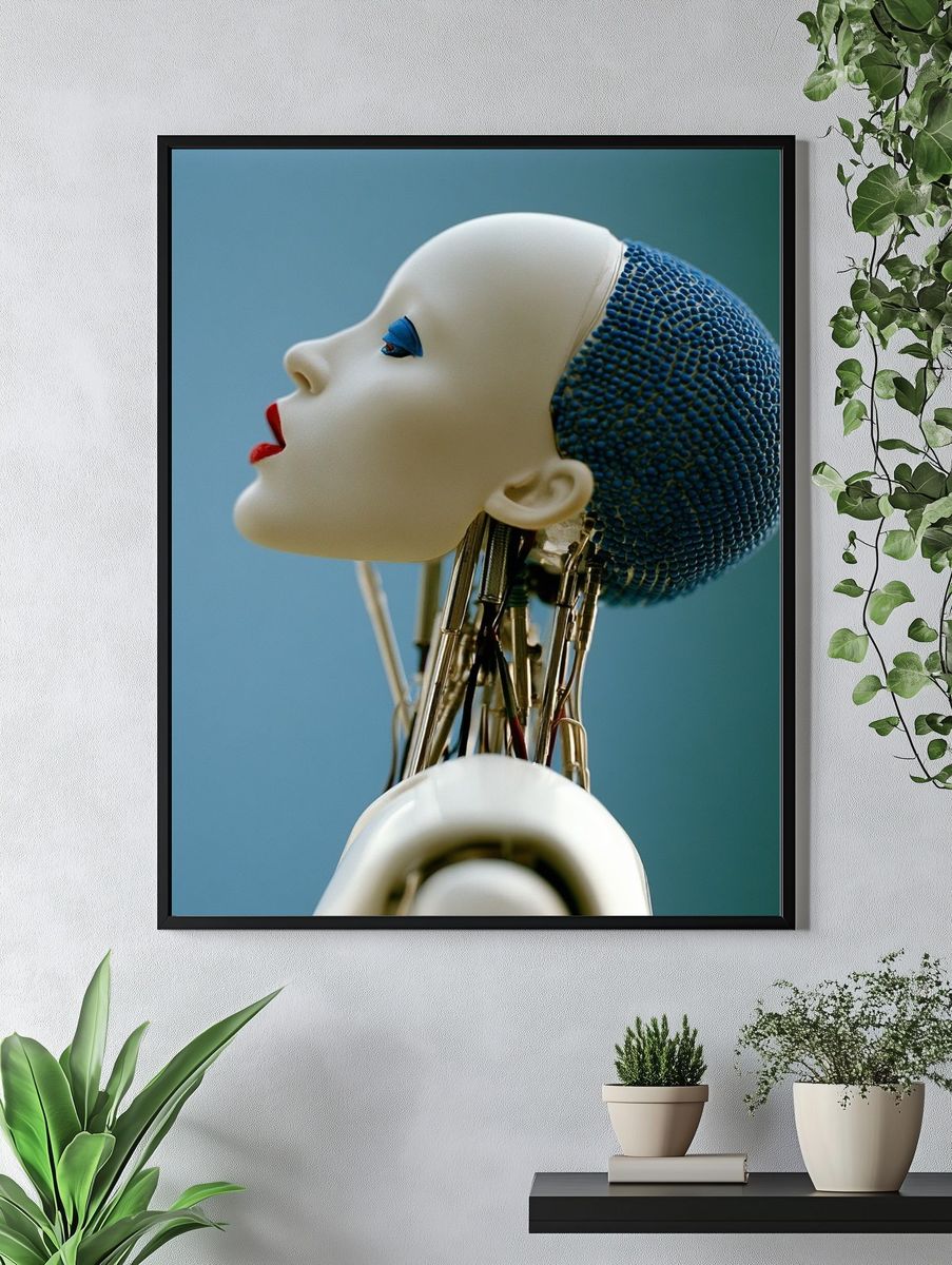 Cybernetic Doll Portrait Print. — room view 4