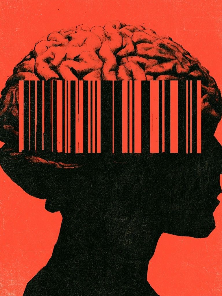Barcode Brain Silhouette Poster. poster detail