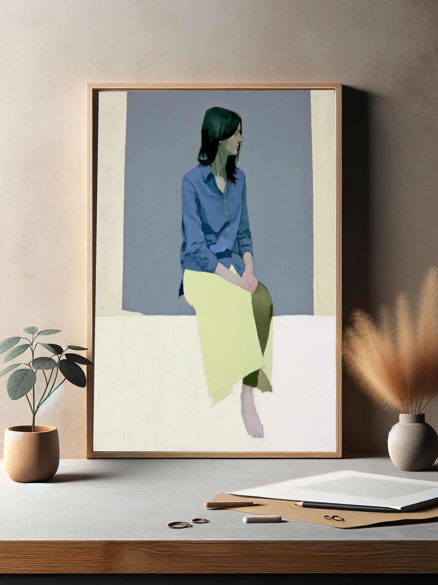 Seated Woman Portrait Print. — room view 2