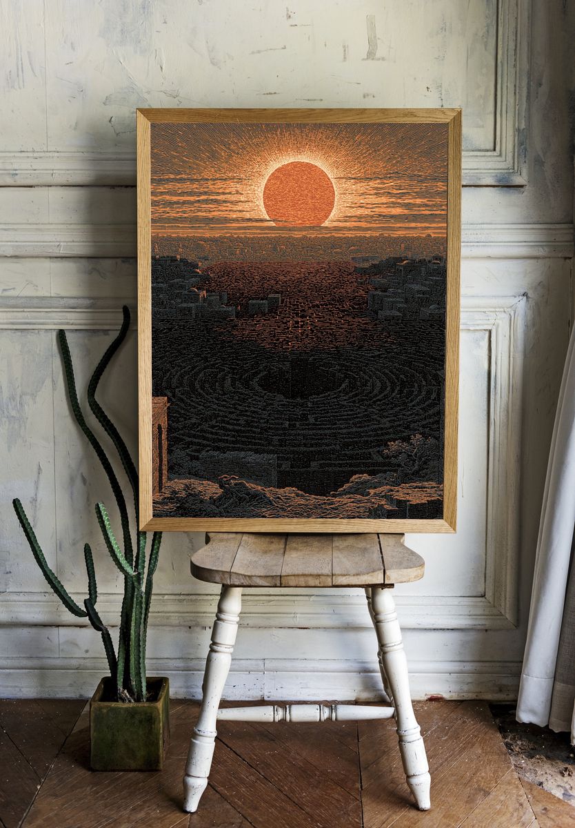Sunset Over Ancient City Print. — room view 1