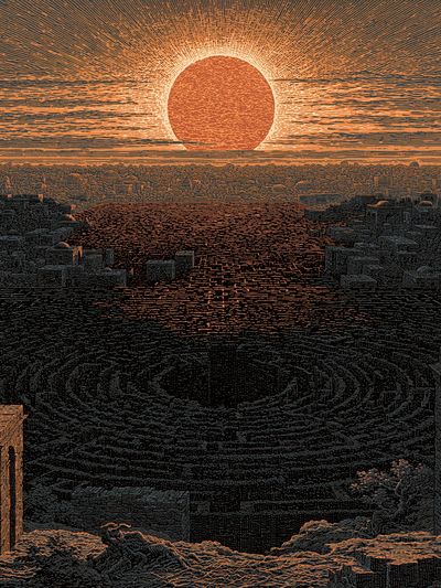 Sunset Over Ancient City Print.