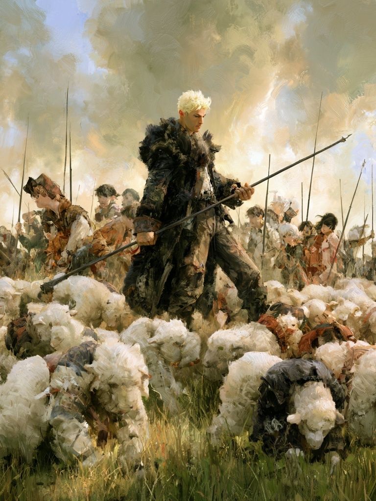Shepherd in the Meadow Fine-Art Print. poster detail
