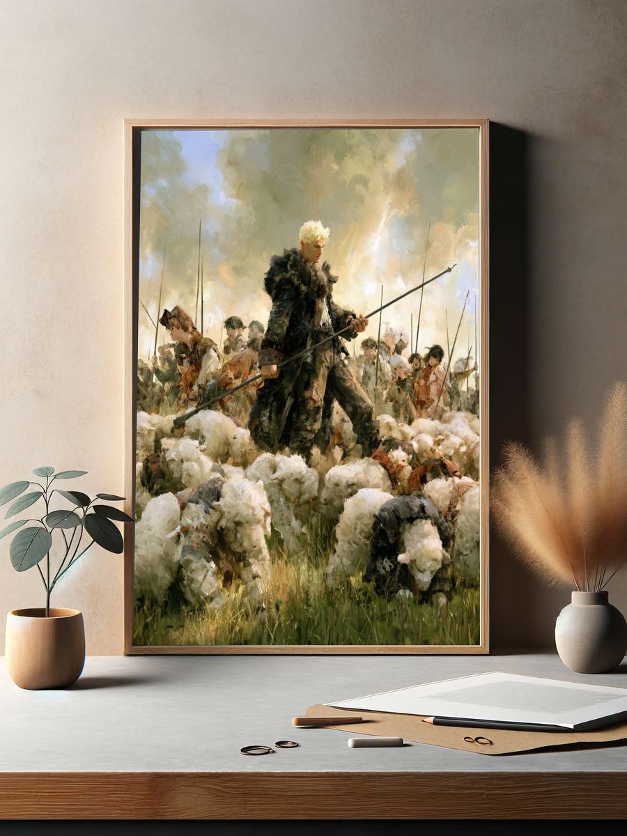 Shepherd in the Meadow Fine-Art Print. — room view 2