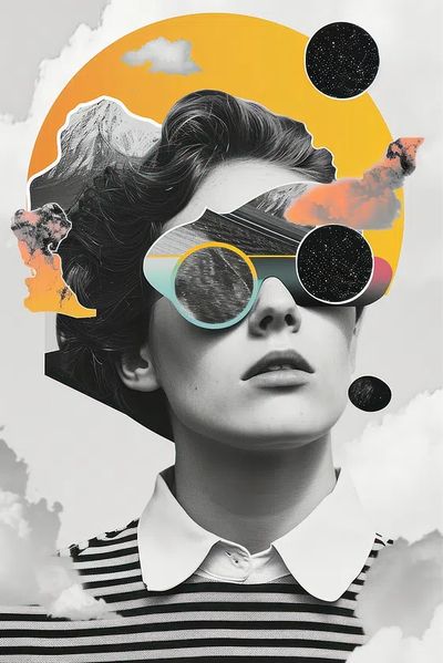 Surreal Woman Collage Poster. poster print