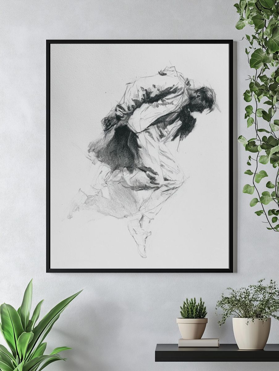 Contemporary Figure Sketch Poster. — room view 4