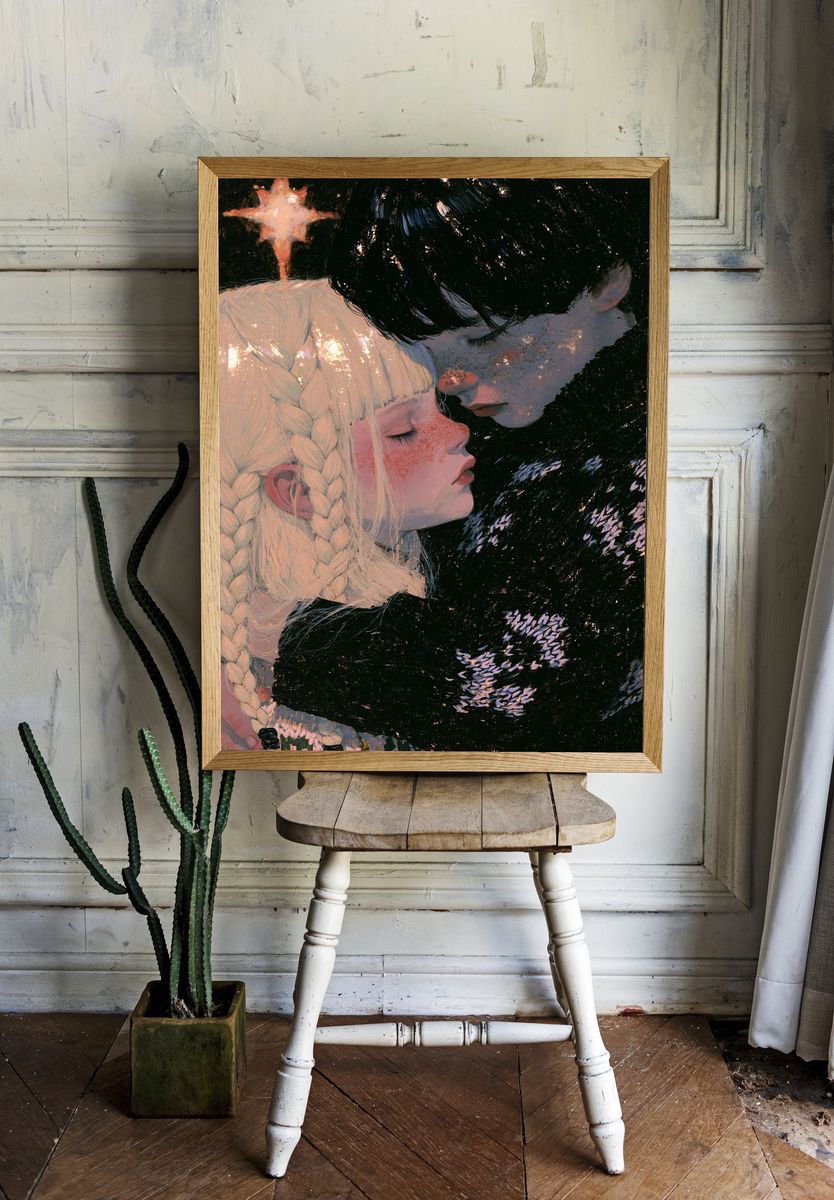 Moonlit Embrace Fine-Art Print. room preview