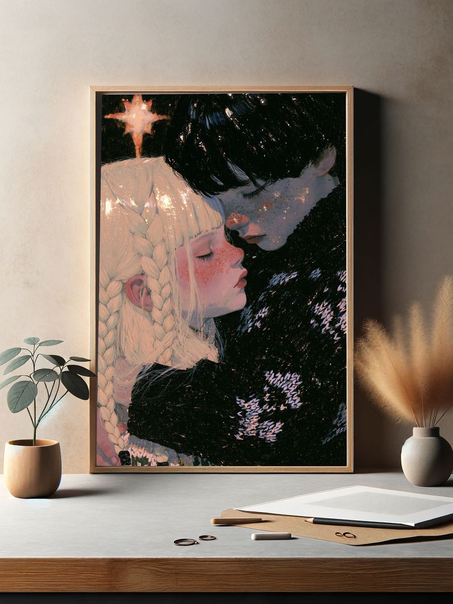 Moonlit Embrace Fine-Art Print. — room view 2