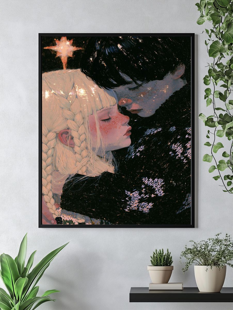 Moonlit Embrace Fine-Art Print. — room view 4