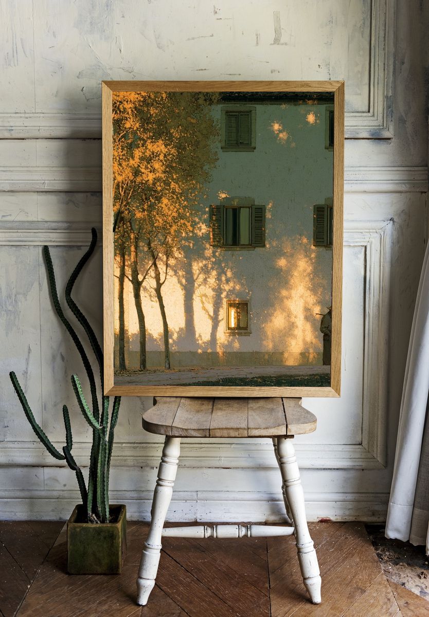 Sunlit Village Wall — Fine-Art Print. — room view 1
