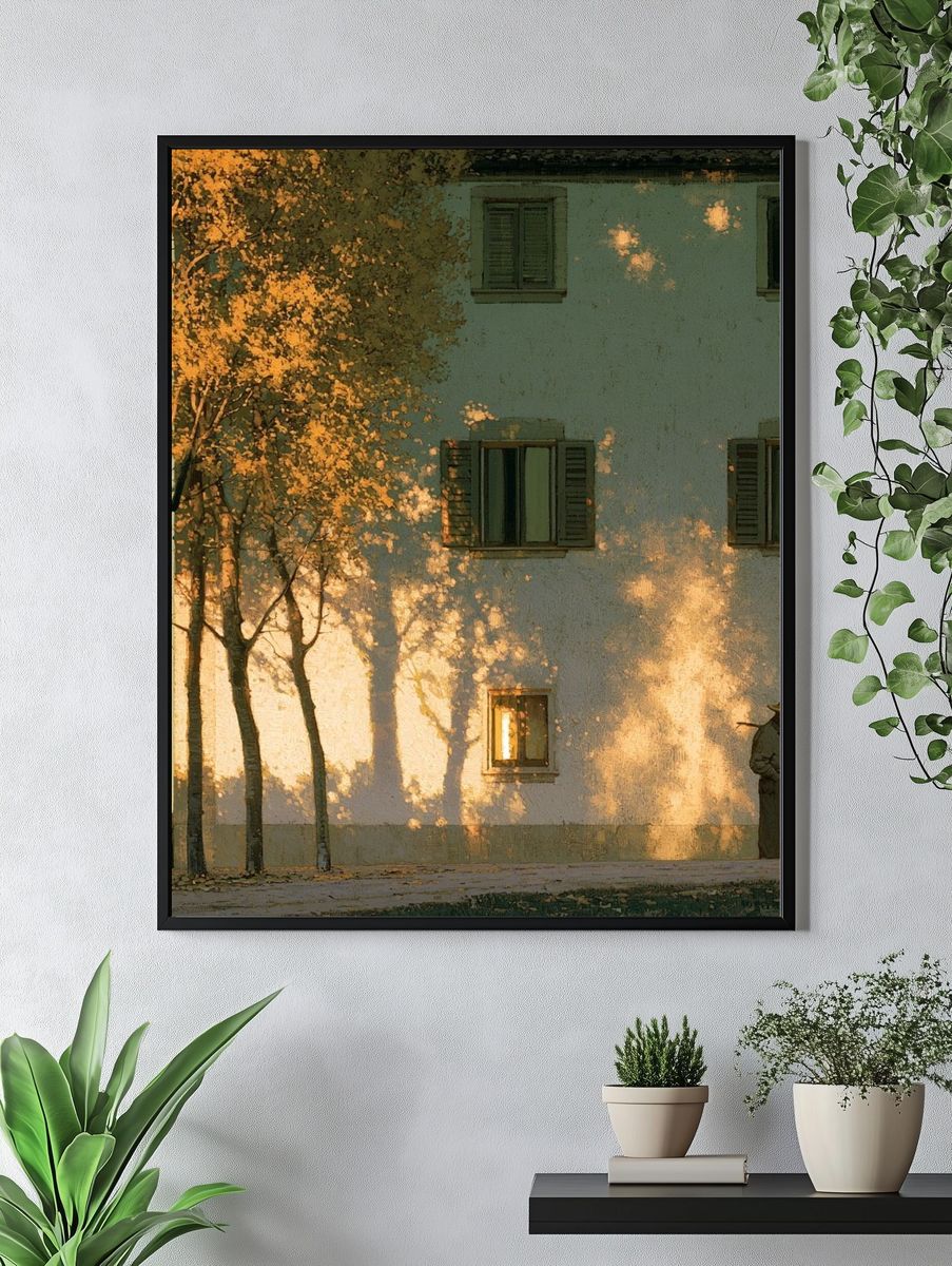Sunlit Village Wall — Fine-Art Print. — room view 4