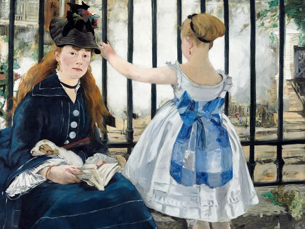 Railway (1873) painting high resolution. poster — fine-art art