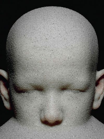 Surreal Bald Portrait Print. poster print