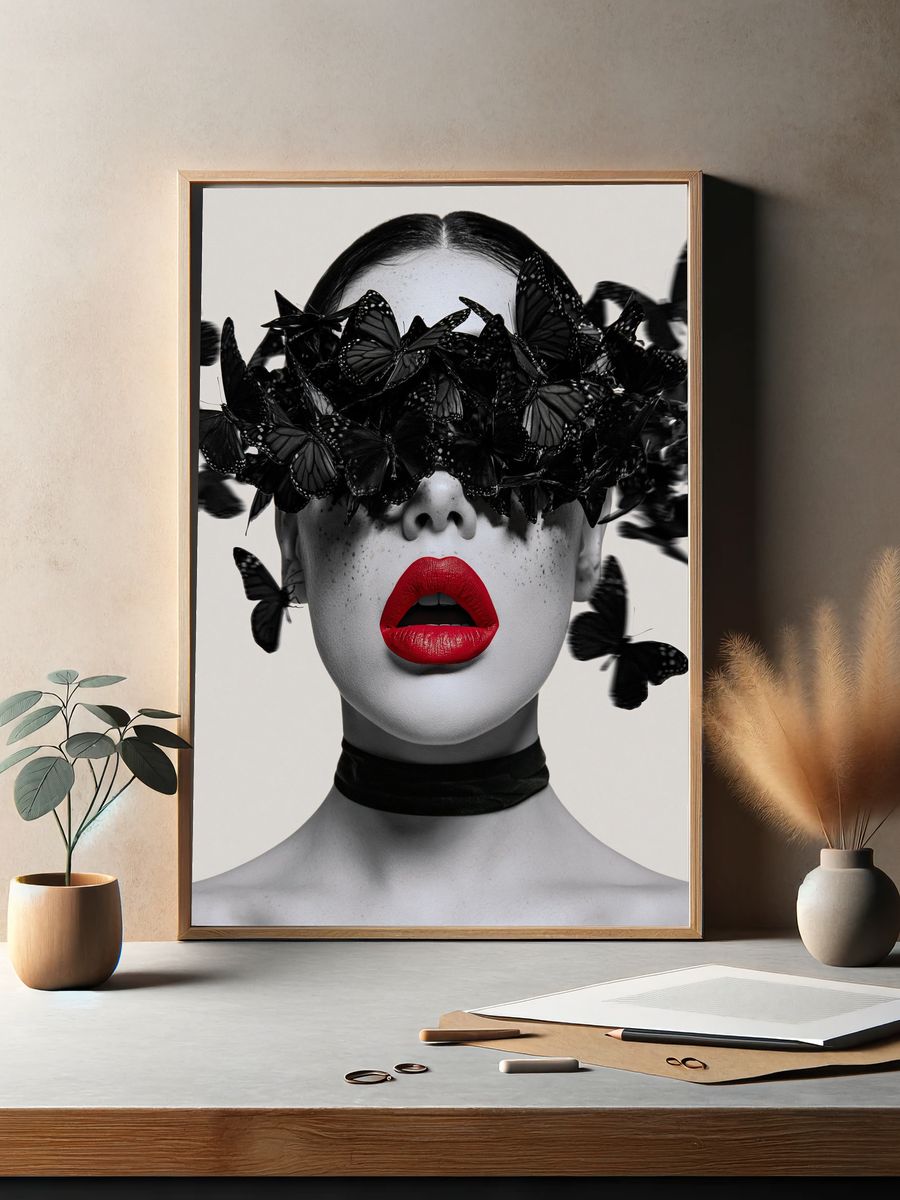 Accordion Woman Art Deco Print. — room view 2