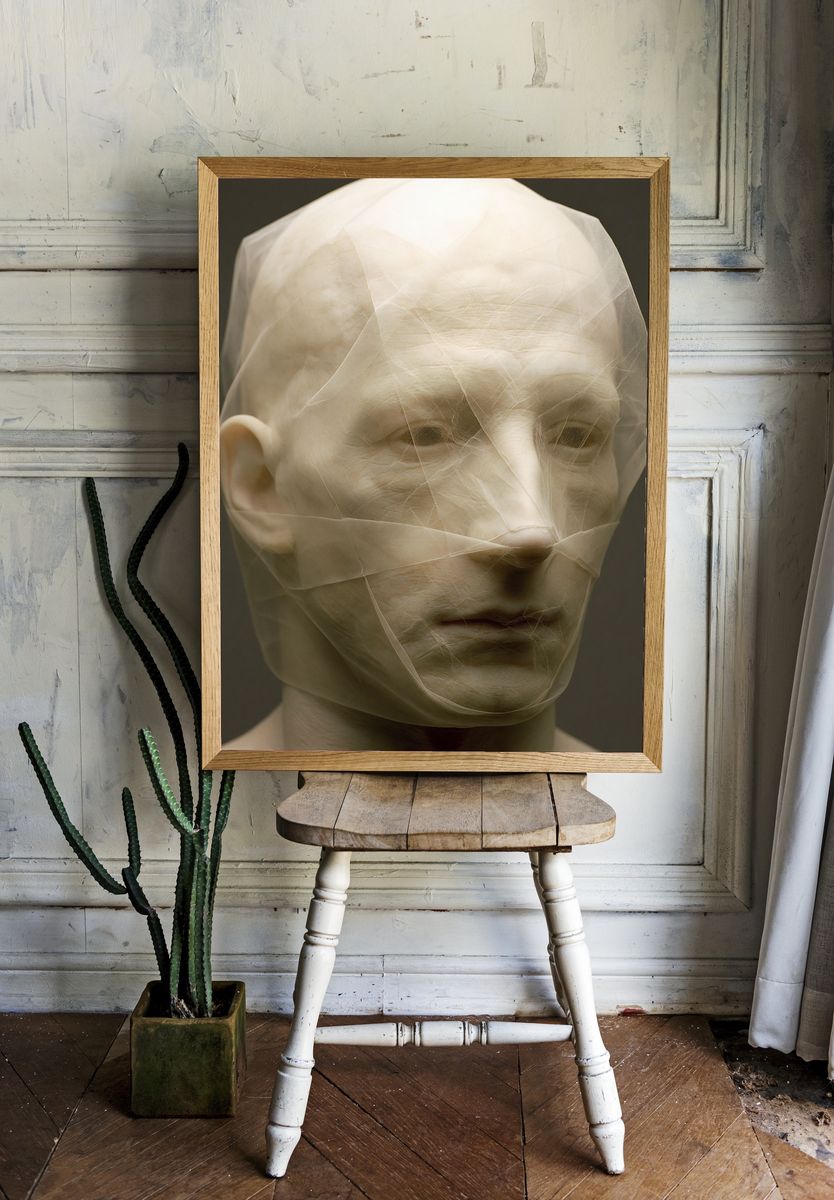 Wrapped Face Portrait Print. — room view 1
