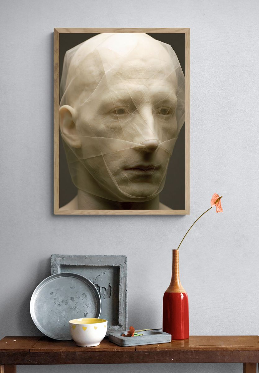 Wrapped Face Portrait Print. — room view 3