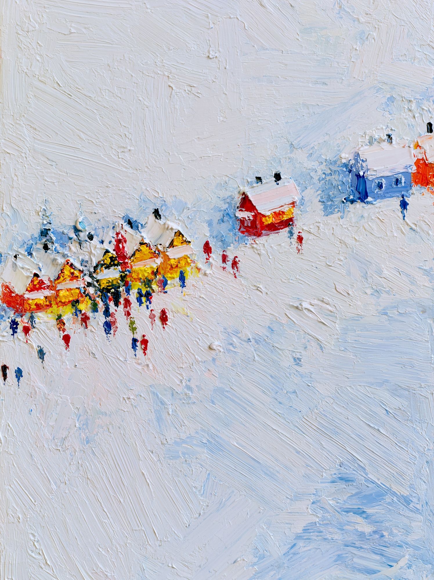 Snowy Village Abstract Print. poster detail