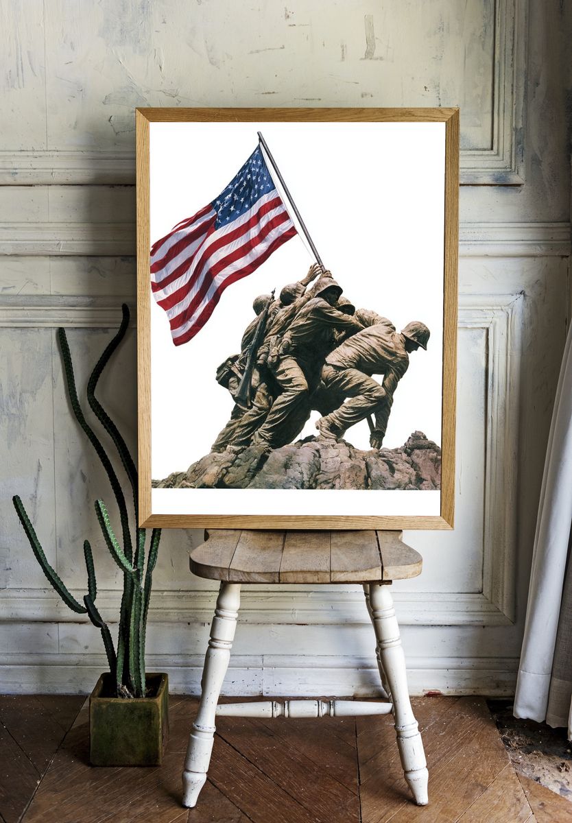 Iwo Jima Flag Raising Poster. — room view 1