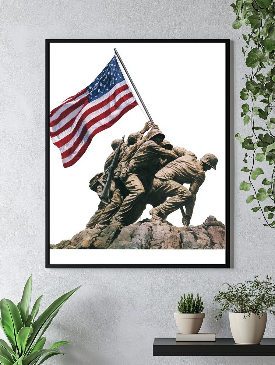 Iwo Jima Flag Raising Poster. — room view 4