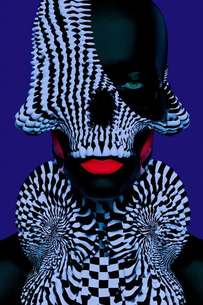 Surreal Zebra Portrait Print. poster