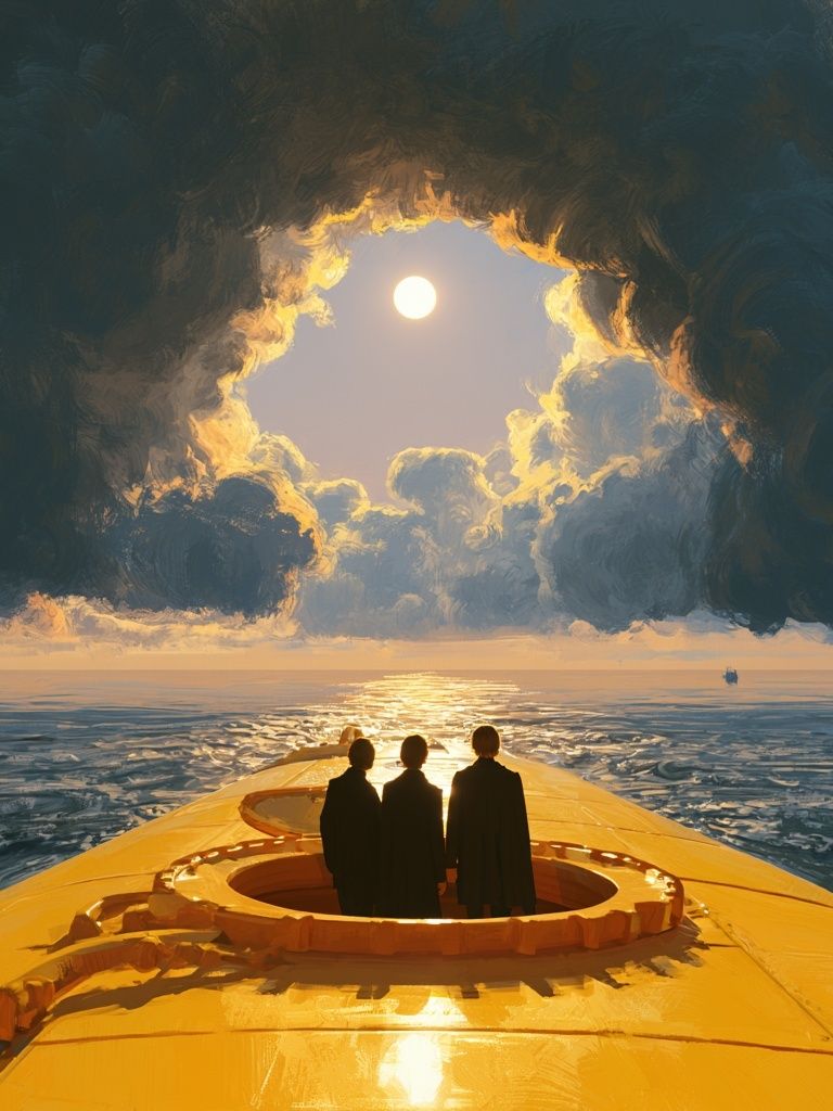 Surreal Ocean Voyage Poster. poster — fine-art art