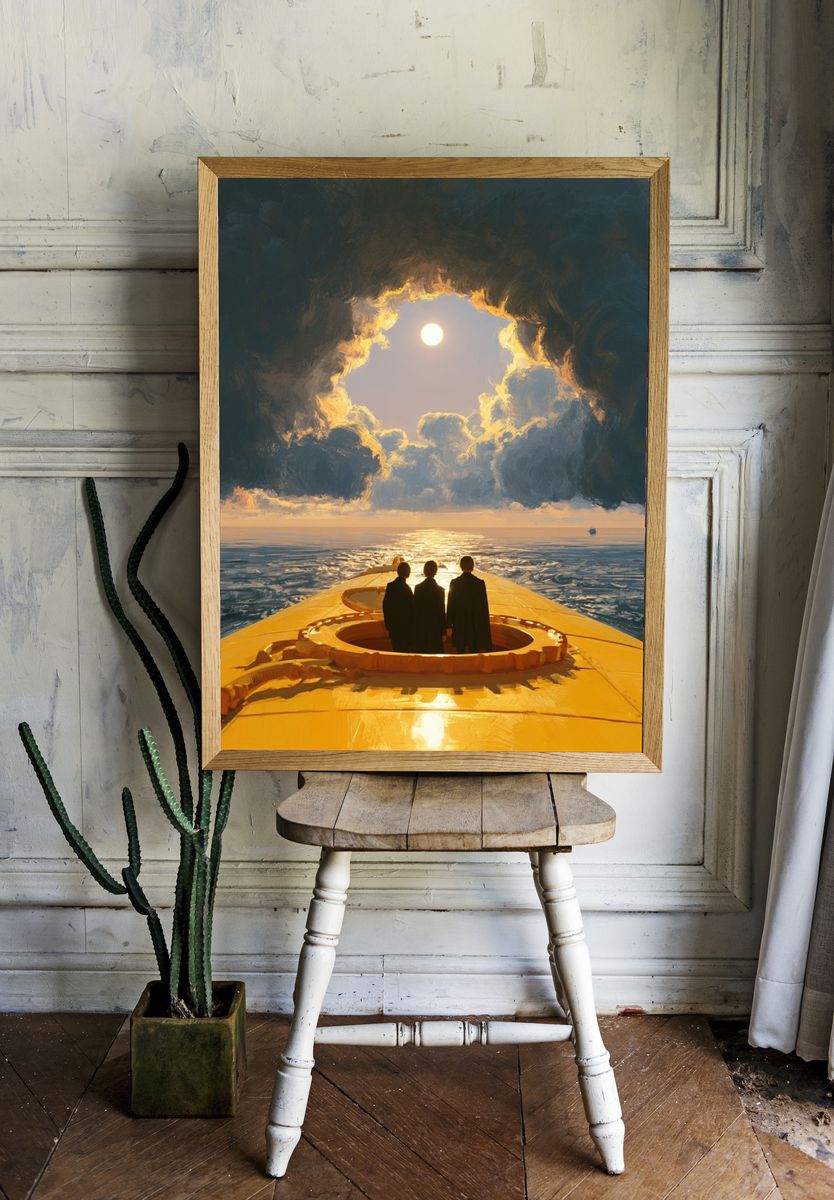 Surreal Ocean Voyage Poster. room preview