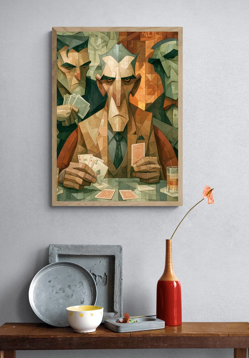 Poker Night Cubist Poster. — room view 3