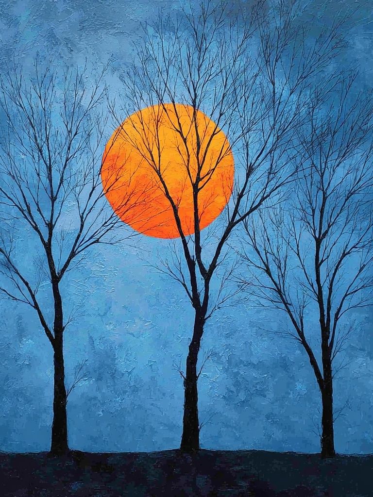 Moonlit Trees Abstract Print. poster detail