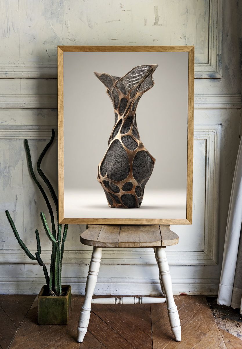 Organic Sculptural Vase Print. room preview