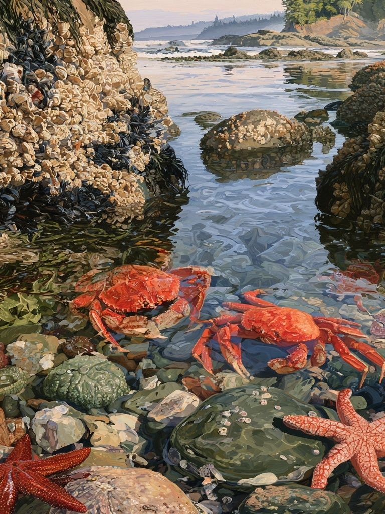 Tidepool Crabs — Fine-Art Print. poster — fine-art art