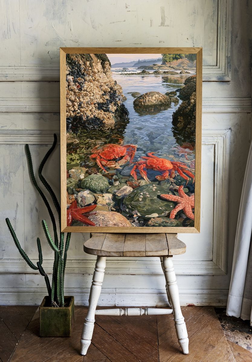 Tidepool Crabs — Fine-Art Print. — room view 1