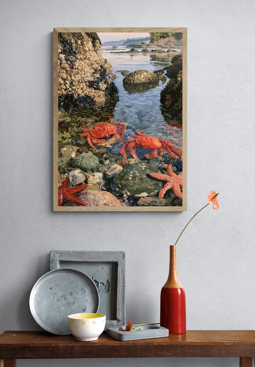 Tidepool Crabs — Fine-Art Print. — room view 3