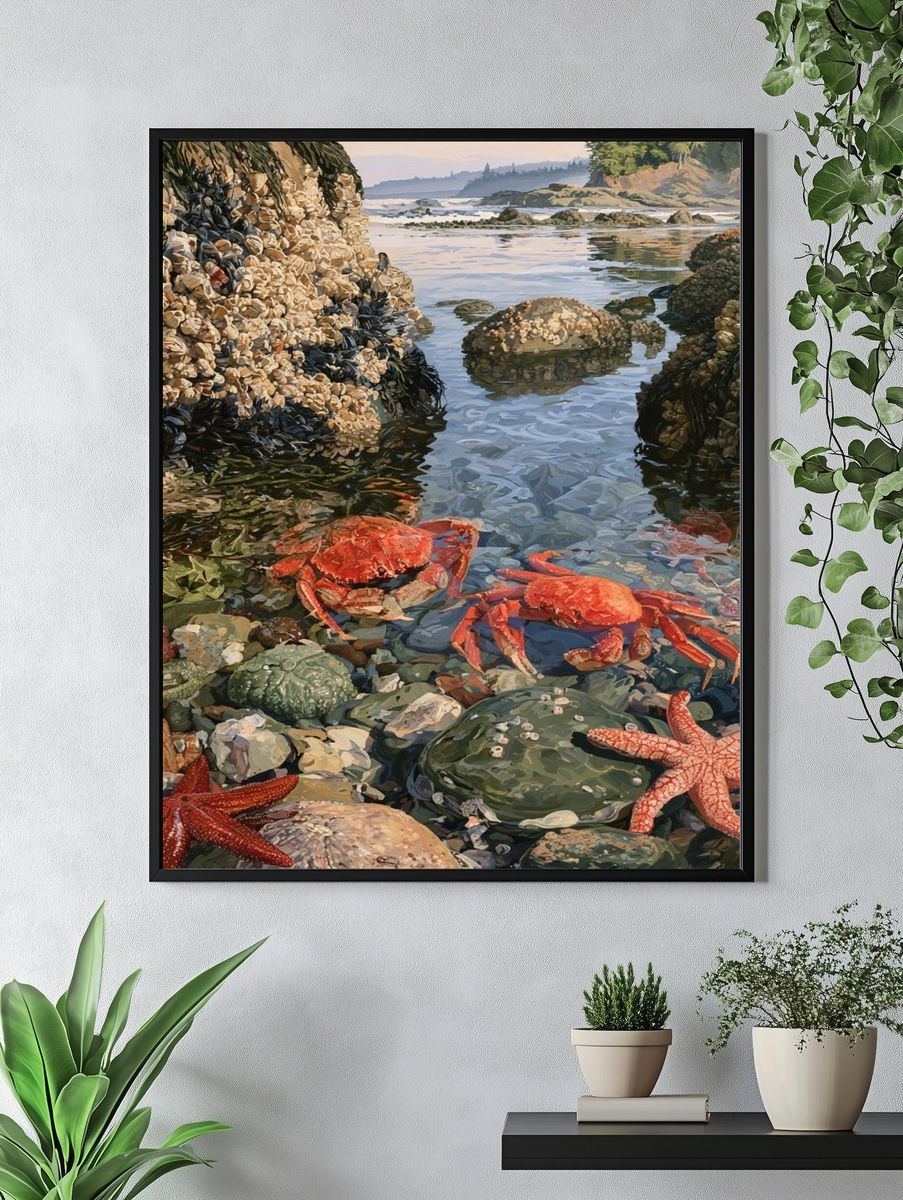 Tidepool Crabs — Fine-Art Print. — room view 4