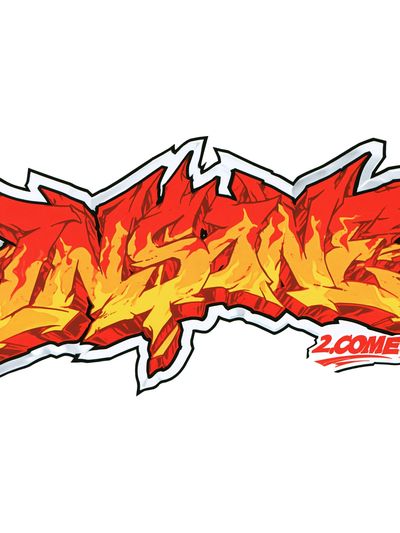 Graffiti Flame Tag Poster.