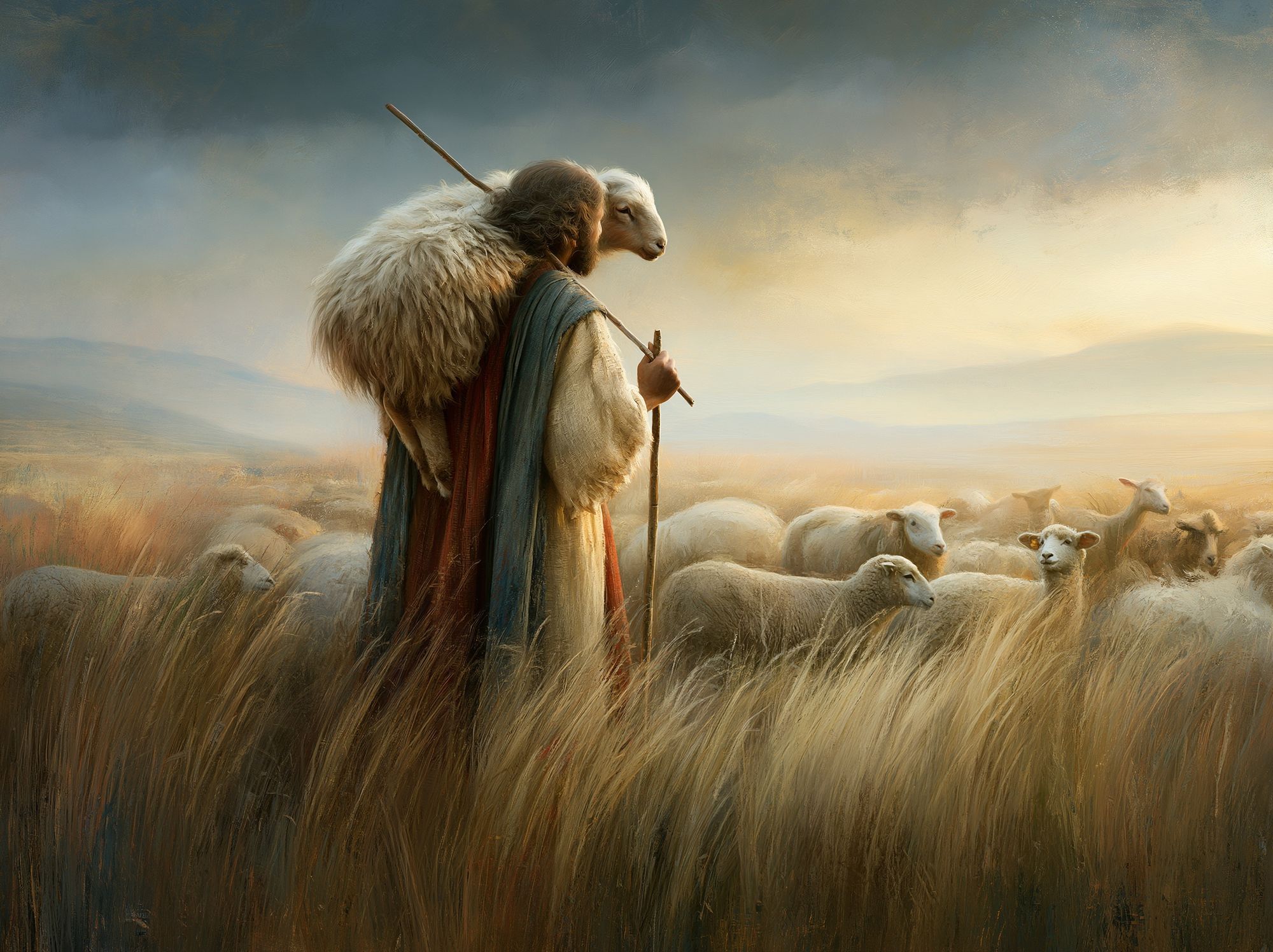 Shepherd and Sheep — Fine-Art Print. poster detail