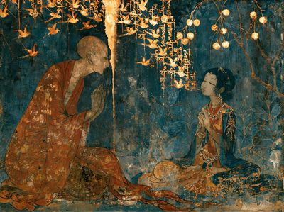 Meditative Figures in Gold