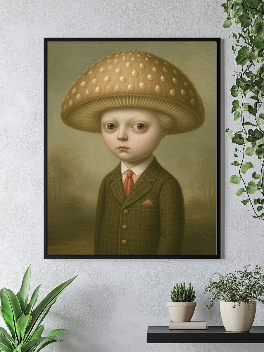Mushroom Boy Portrait Print. — room view 4