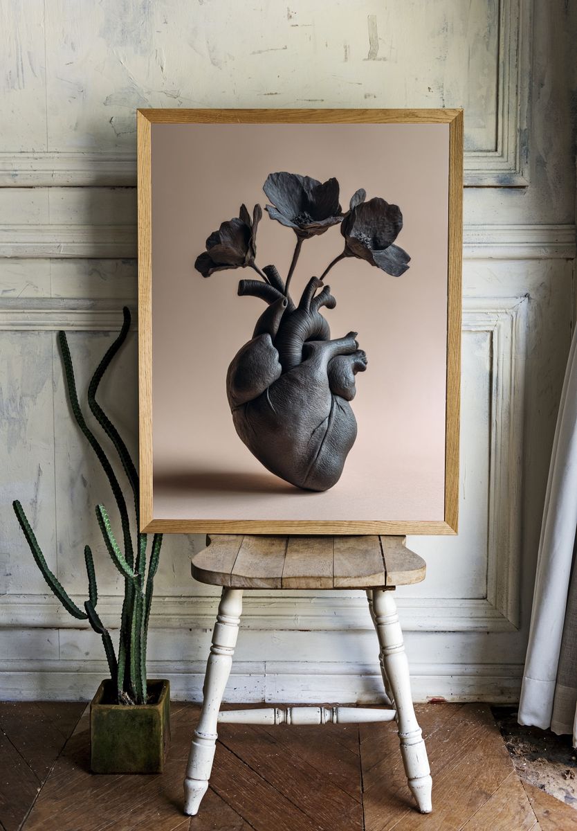 Anatomical Flower Sculpture Print. — room view 1