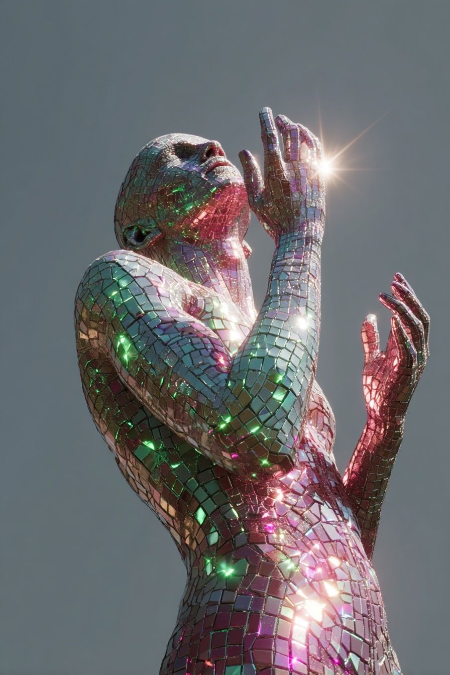 Mirrored Mosaic Figure Poster. poster — fine-art art