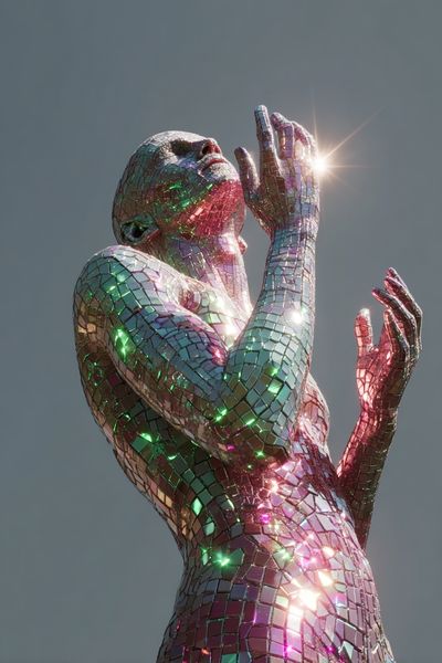 Mirrored Mosaic Figure Poster. poster print